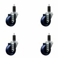 Service Caster 3.5'' Solid Poly Wheel Swivel 1-1/4'' Expanding Stem Caster Set, 4PK SCC-EX20S3514-SPUS-114-4